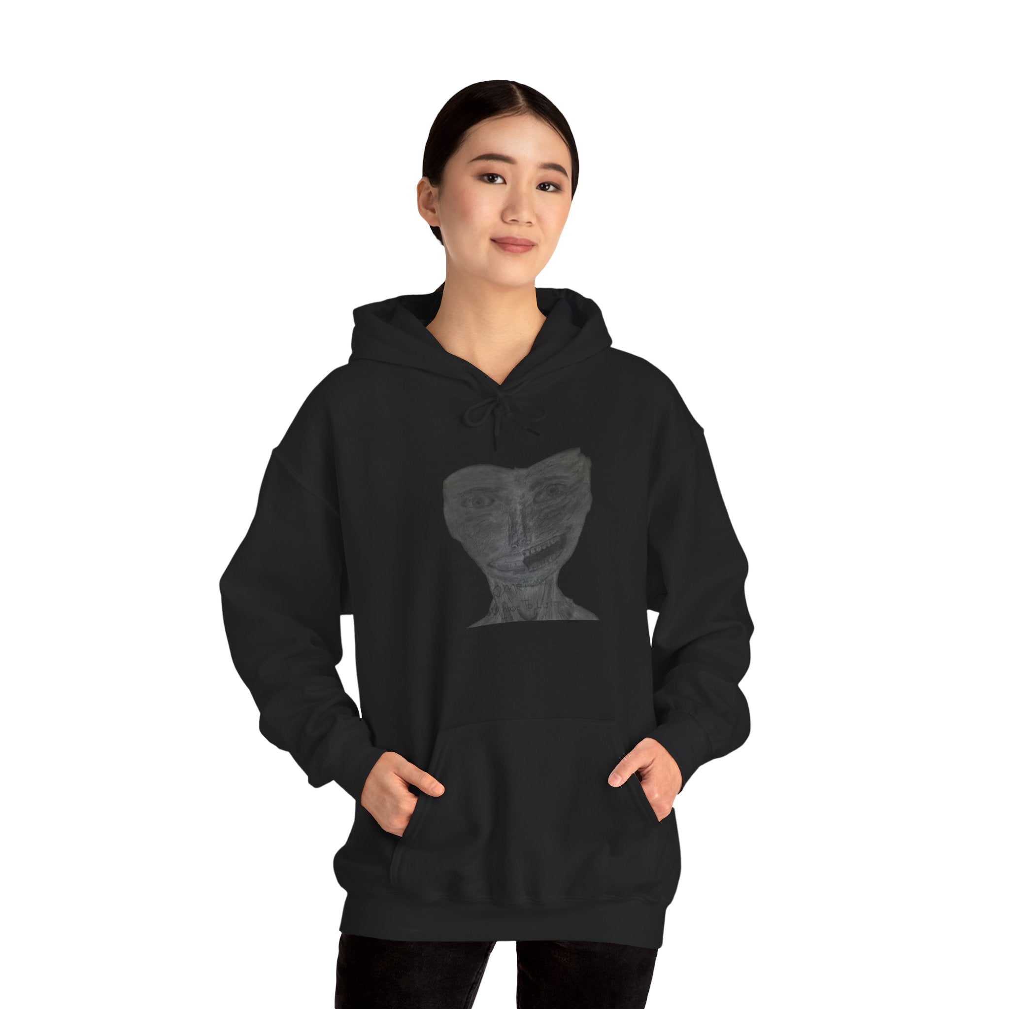 Unisex Heavy Blend™ Hooded Sweatshirt - Listen to the Devil Graphic Hoodie, Cozy Streetwear, Gift for Music Lovers
