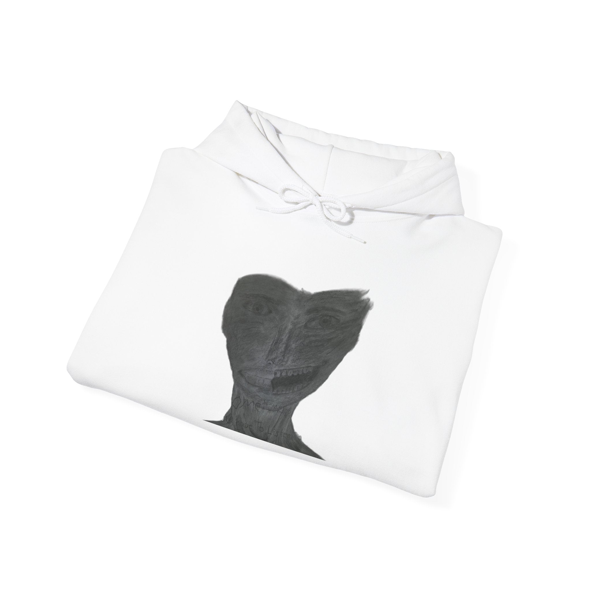Unisex Heavy Blend™ Hooded Sweatshirt - Listen to the Devil Graphic Hoodie, Cozy Streetwear, Gift for Music Lovers