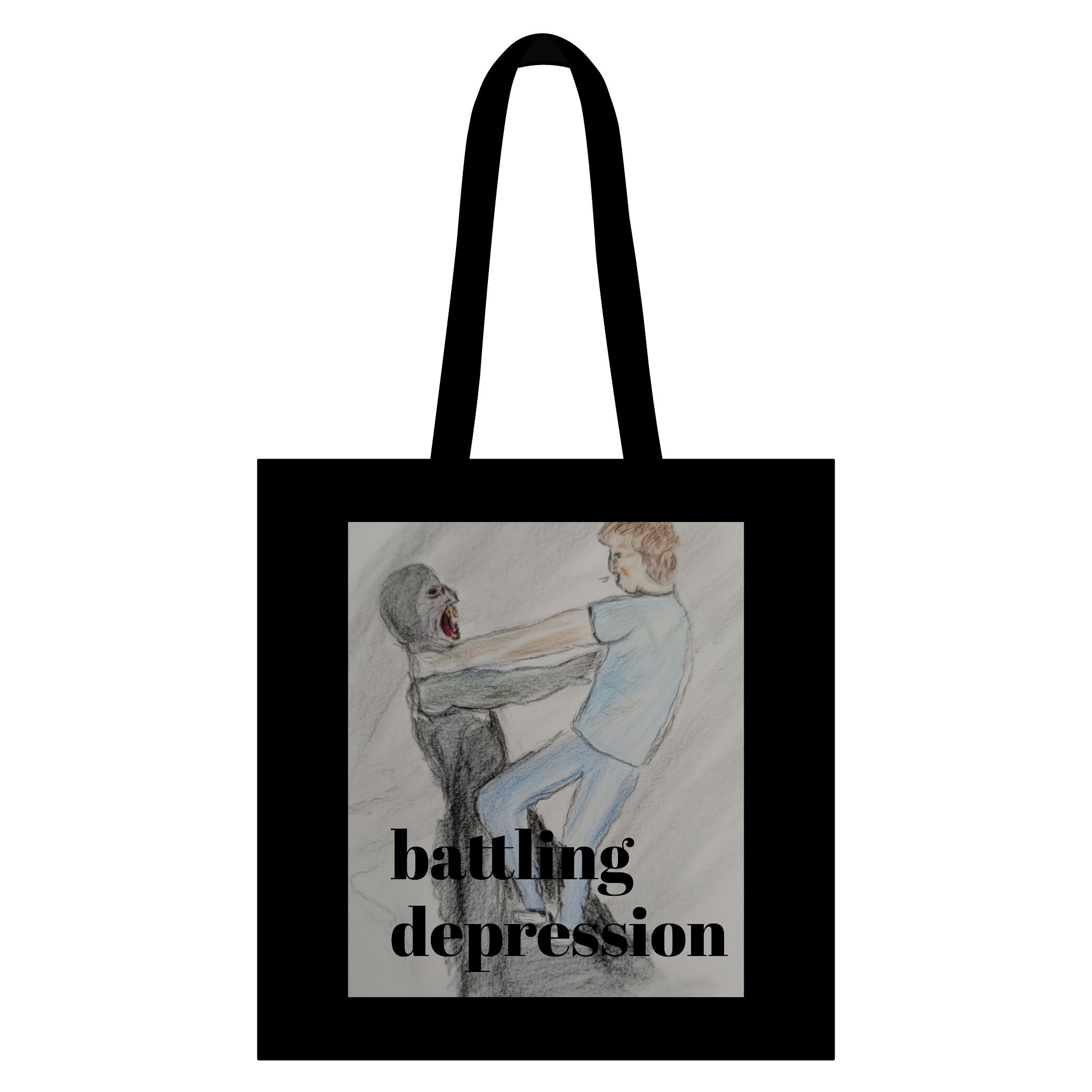 Battling Depression Canvas Grocery Tote