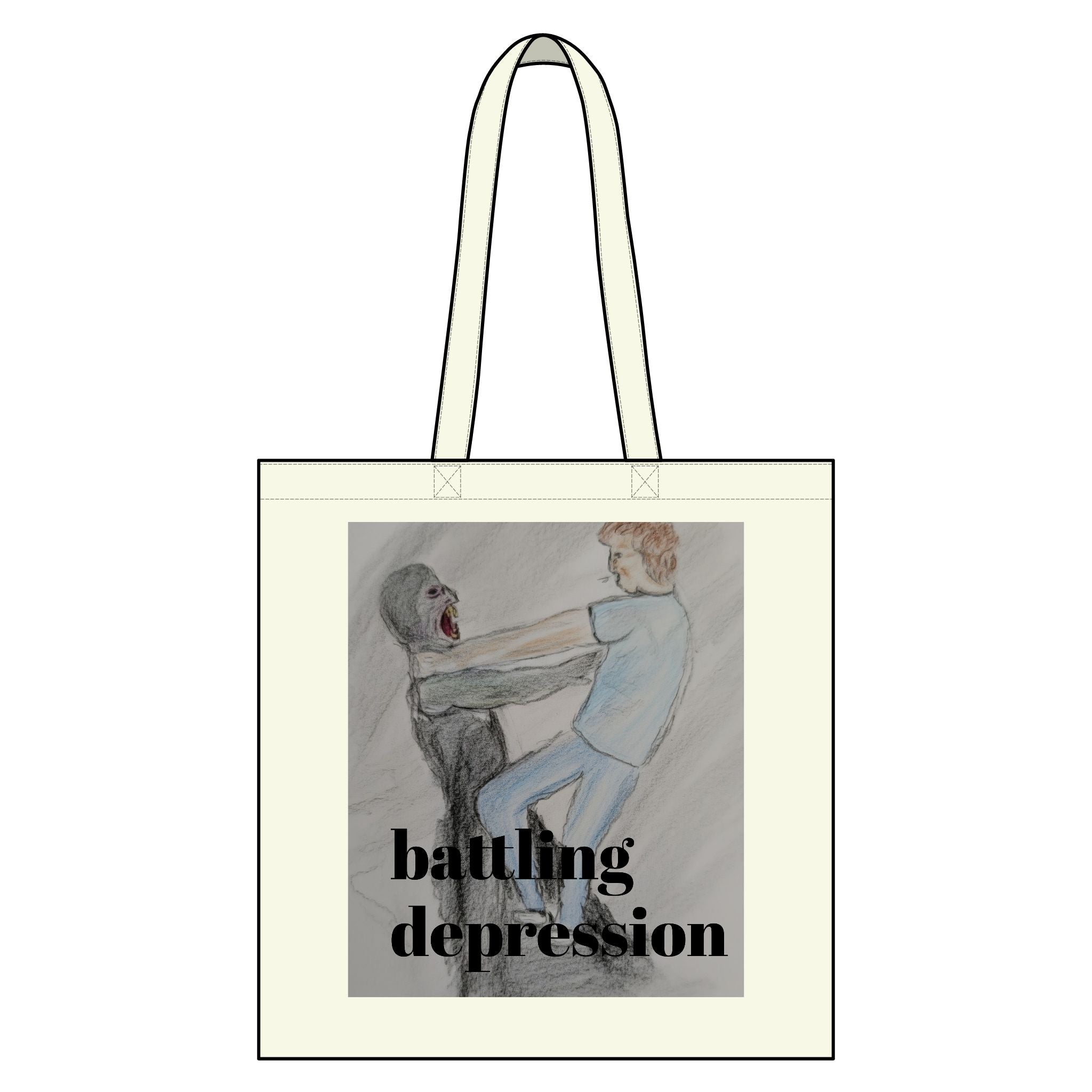 Battling Depression Canvas Grocery Tote